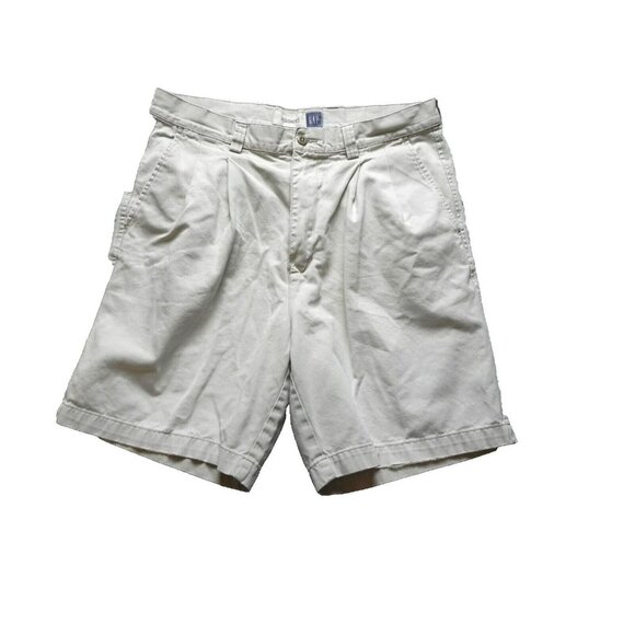 GAP‎ Shorts Adult 33 Pleated Relaxed Fit Chino Utility Casual Khakis Mens - Picture 1 of 8